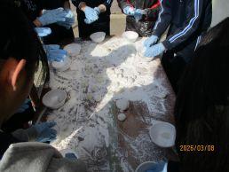 卒業を祝う餅つき大会